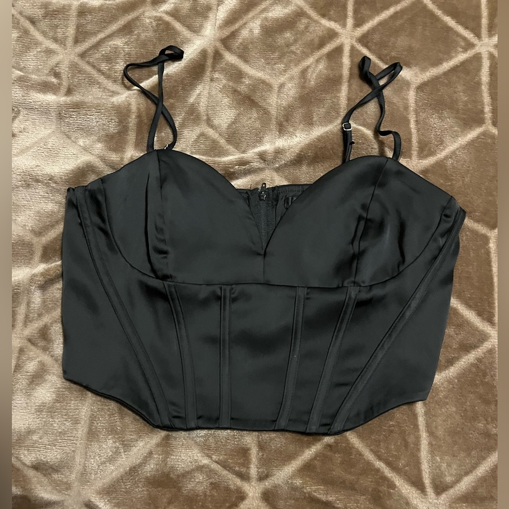 DYNAMITE Black Corset Top